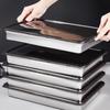 Stainless Steel Food Storage Tray with Plastic Lid Dumplings Box Prep Meal Tray  Refrigerator