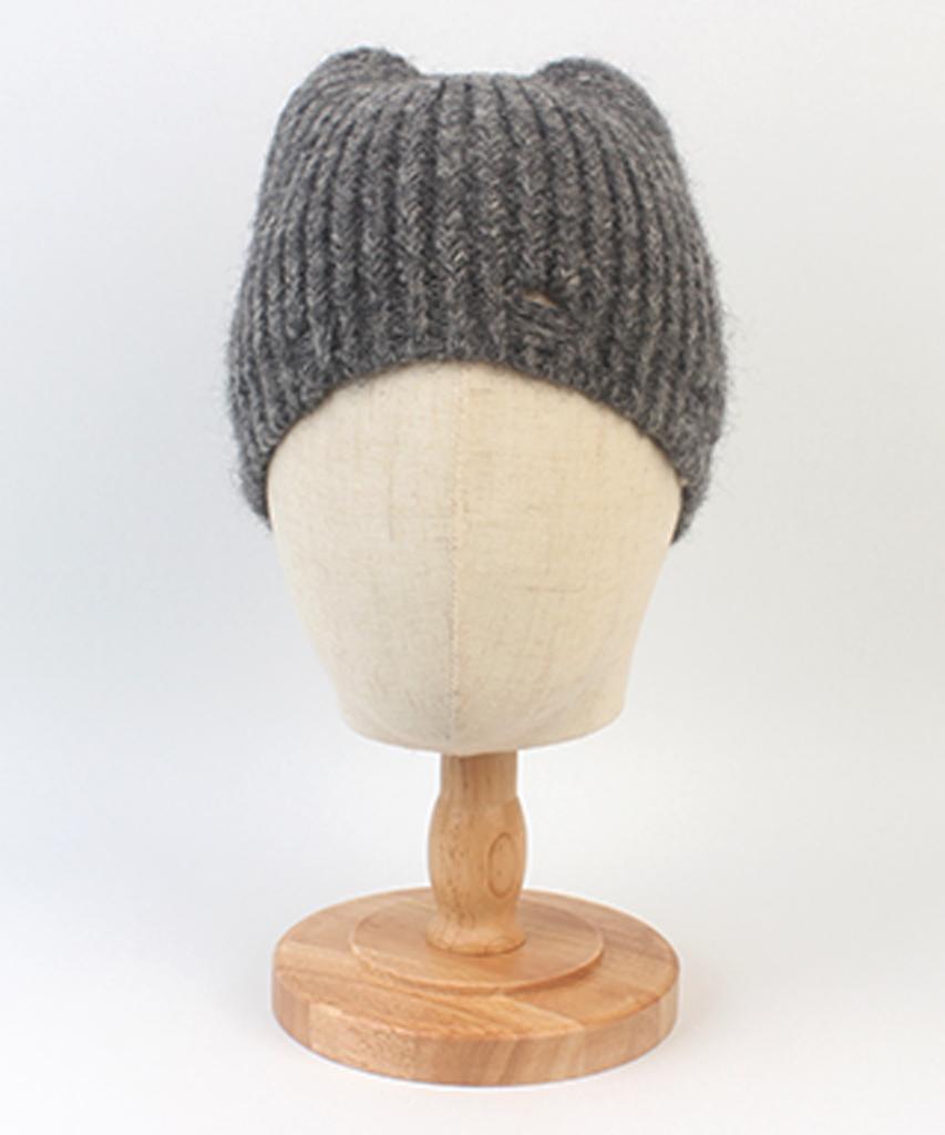 Yunibeosyeolkemiseuteuli Wool Cat Gray Damage Beanie Cat Beanie