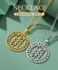 Dawapara Web of Wyrd Necklace Norse Mythology Nordic Symbol Pendant Runes Circle Protection Amulet Stainless Steel Jewelry