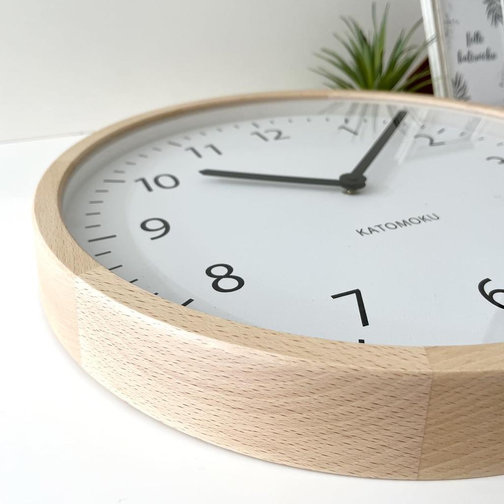 KATOMOKU Muku Clock 4 LL Natural Wall Clock Sweep Movement km-138NARCS 382mm (SKP Radio-Controlled Clock)