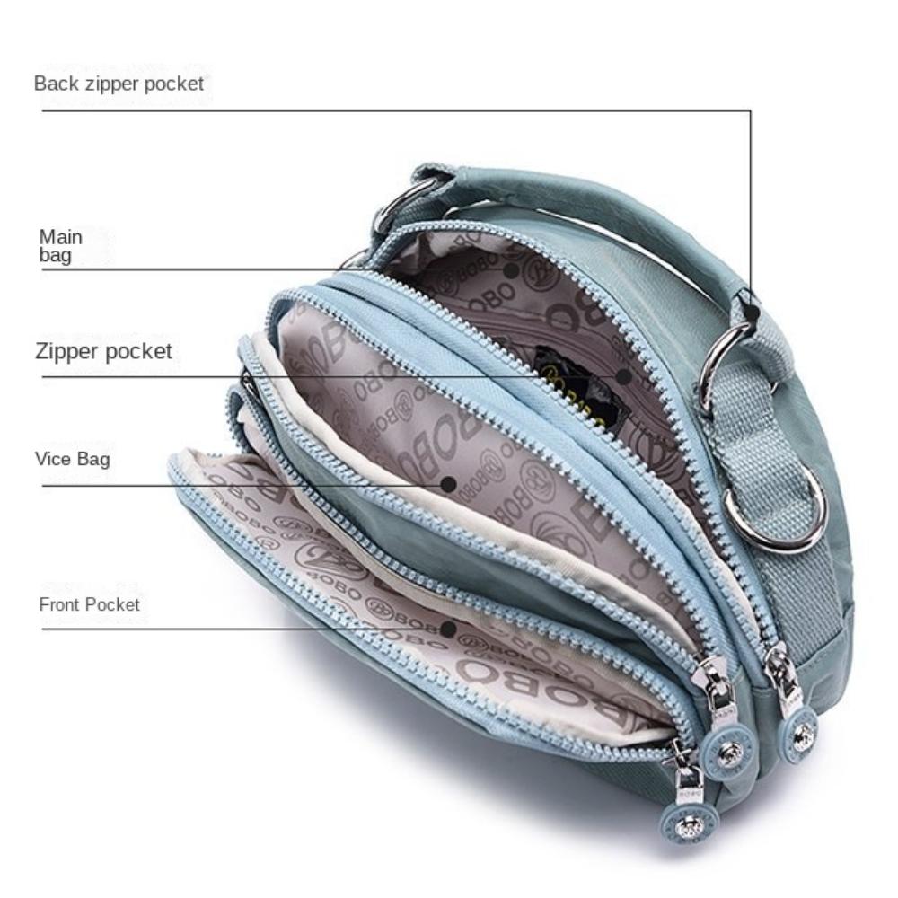Large Capacity Middle Aged Mom Bag Nylon Small Square Bag Light Weight Ladies Messenger Bag Female