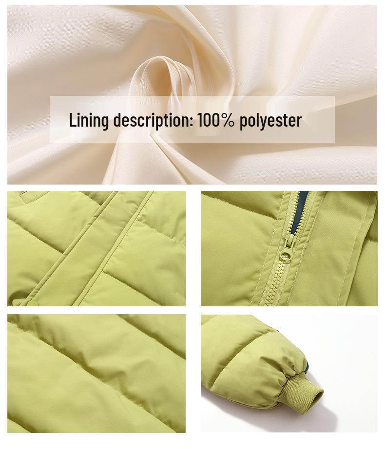 2025 Kinder Lange Baumwollgepolsterte Jacke - Mittellang Koreanischer Stil für Jungen und Mädchen, Über das Knie, Verdickter Baumwollmantel