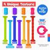 Baby Sensory Suction Bath Toys: 8pcs Slicone Baby Suction Cup Toys, LESONG No Mold Bath Toys, Toddlers Sensory Fidget Toys on Plane, Tactile Fine