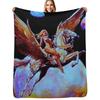 Golden Wings Neon Throw Blanket Warm Comfortable Blanket Gift for Parents Friends