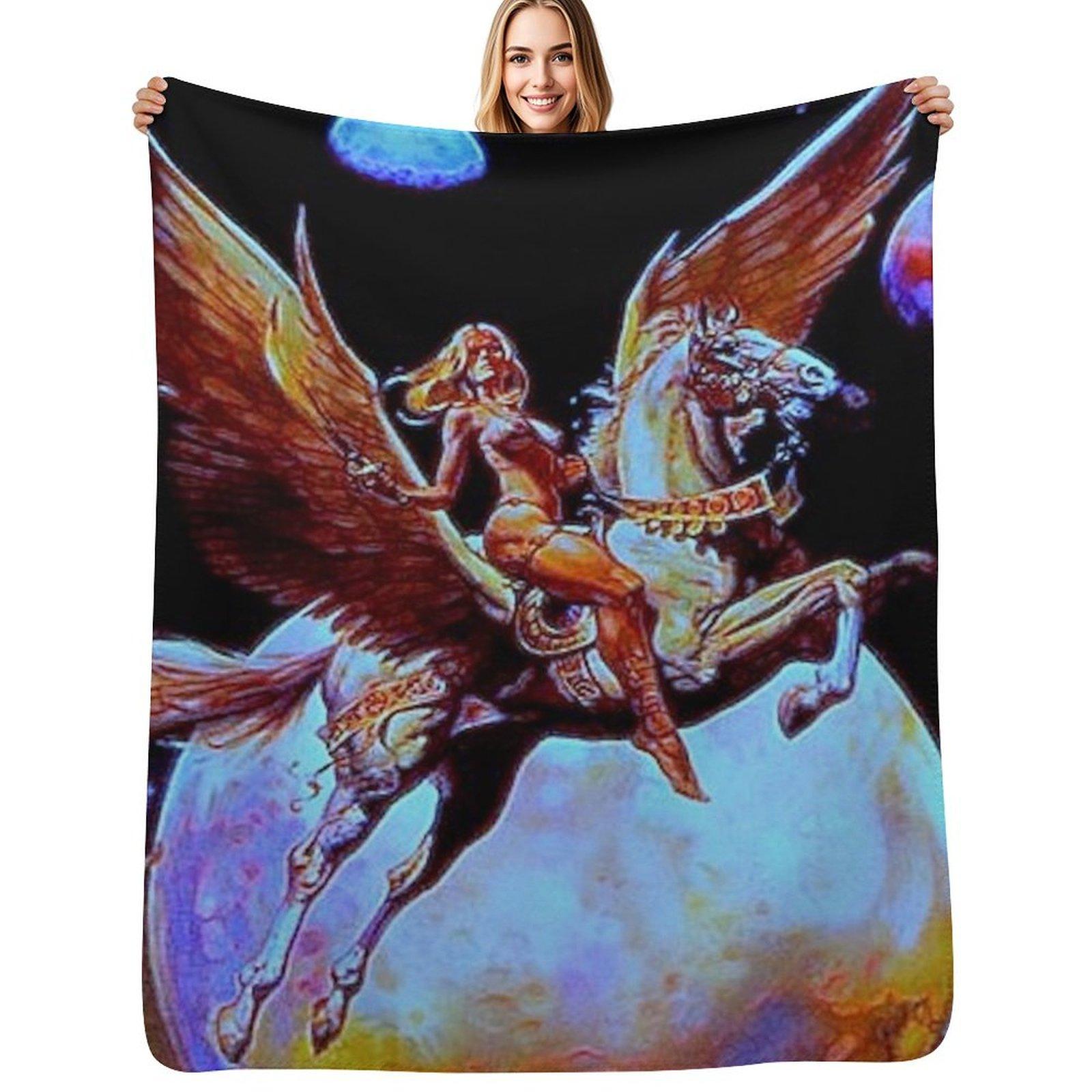 Golden Wings neon Throw Blanket Warm Comfortable Blanket Gift for Parents Friends Size: 75*100cm, Weight: 230 GSM