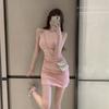 Live Clothes Female Live Streaming Host Sleeveless Dress Female Summer New Pure Desire Spice Slim Sexy Pink Hip Skirt