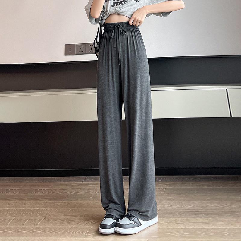 Women's Summer High-Waisted Wide-Leg Slimming Pants - Plus Size, Sun Protection, Loose Fit, Casual Style