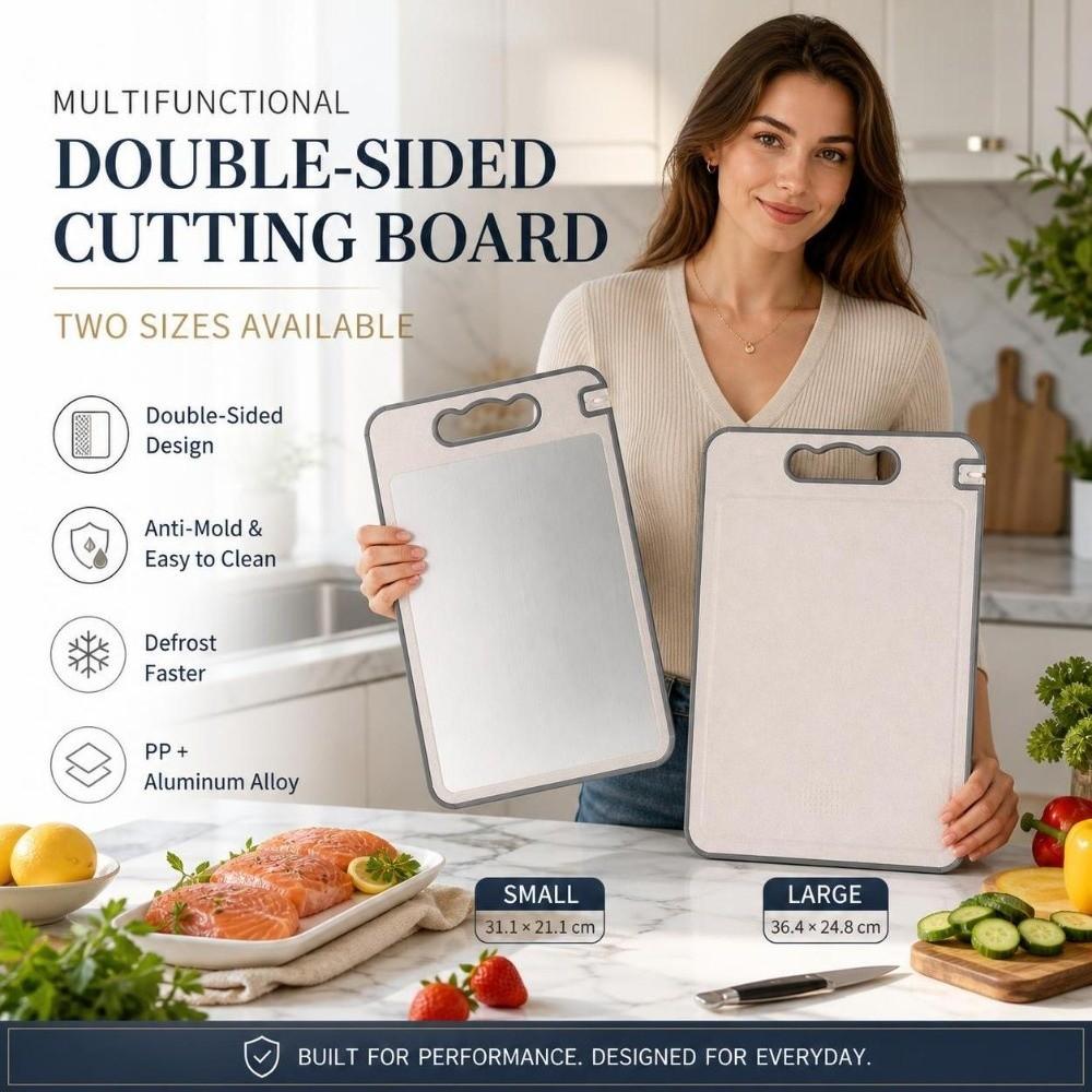 Stainless Steel Chopping Board Double-Sided Vegetable Cutting Board Cutting Board Mats  Frozen Meat