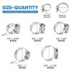 40-Piece Stainless Steel 1/4'' - 1-1/8'' Hose Clamp Set for Pipes, Intercoolers, Plumbing, Tubes & Fuel Lines