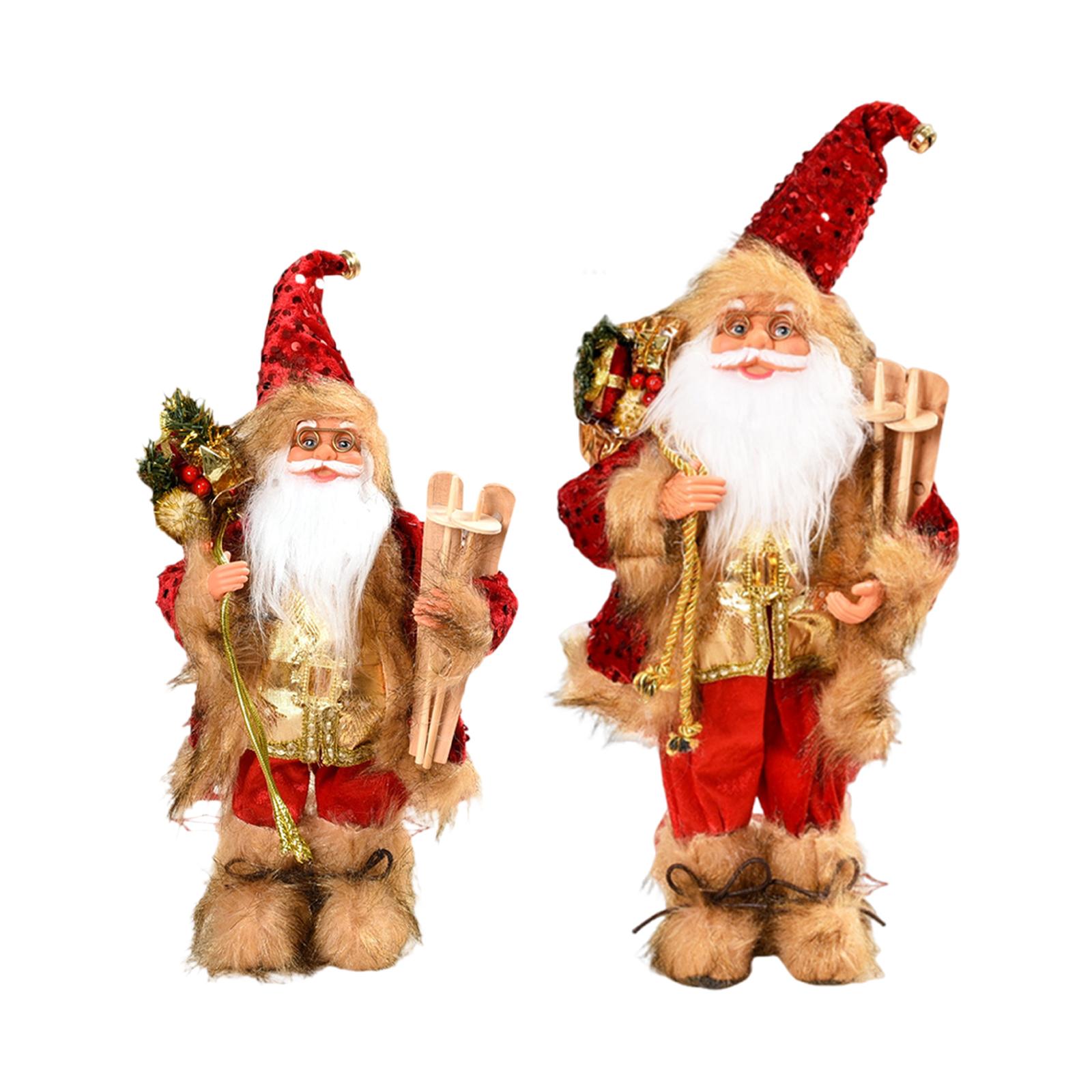 

Christmas Santa Doll Xmas Decoration Table Centerpiece Creative Standing Santa for Office Party Holiday Dining Table New Year 30cm