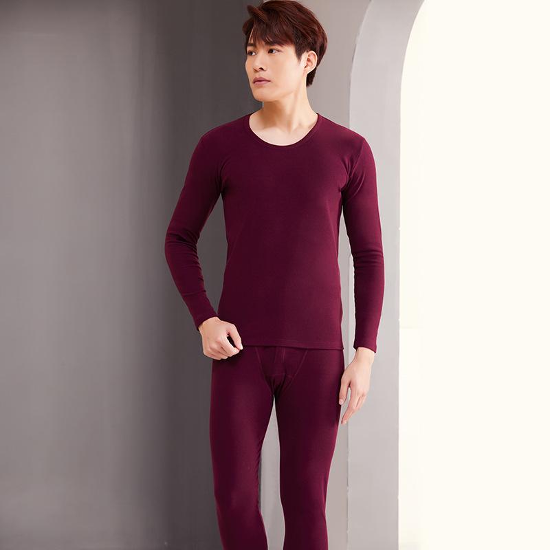 Men's Slim-Fit Fleece-Lined High-Neck Thermal Underwear Set (Plus Size), Ideal for Cold Weather