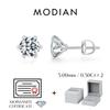 MODIAN 1 Carat D Moissanite Stud Earrings 925 Silver Sparkling Wedding Platinum Plated Fine Jewelry For Women
