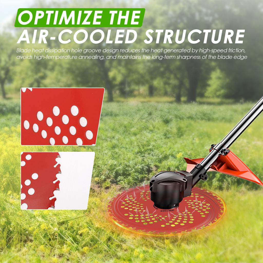 Manganese Steel Brush Cutter Blades Kit Power Teeth Weed Wacker Replacement Blades for Straight Shaft Gas Trimmer for Gardening