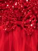 European & American Children's Elegant Sequin One-Shoulder Bow Princess Dress