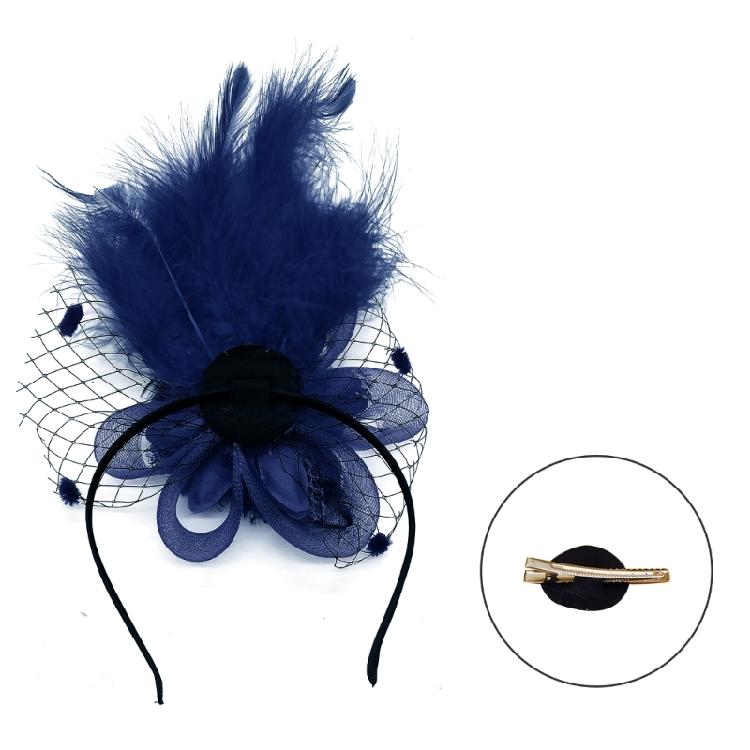 Feather Hair Clip Cocktails Elegant Flower for Girl Party Hair Headwear