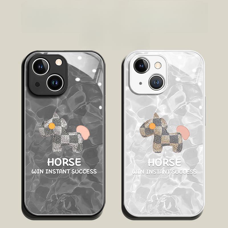 

Чехол для телефона Iphone с мультяшным рисунком для Apple 15/14/13, чехол для телефона Iphone15, новый 14, устойчивый к падениям 13, универсальный Promax Cartoon Liquid Glass Shell