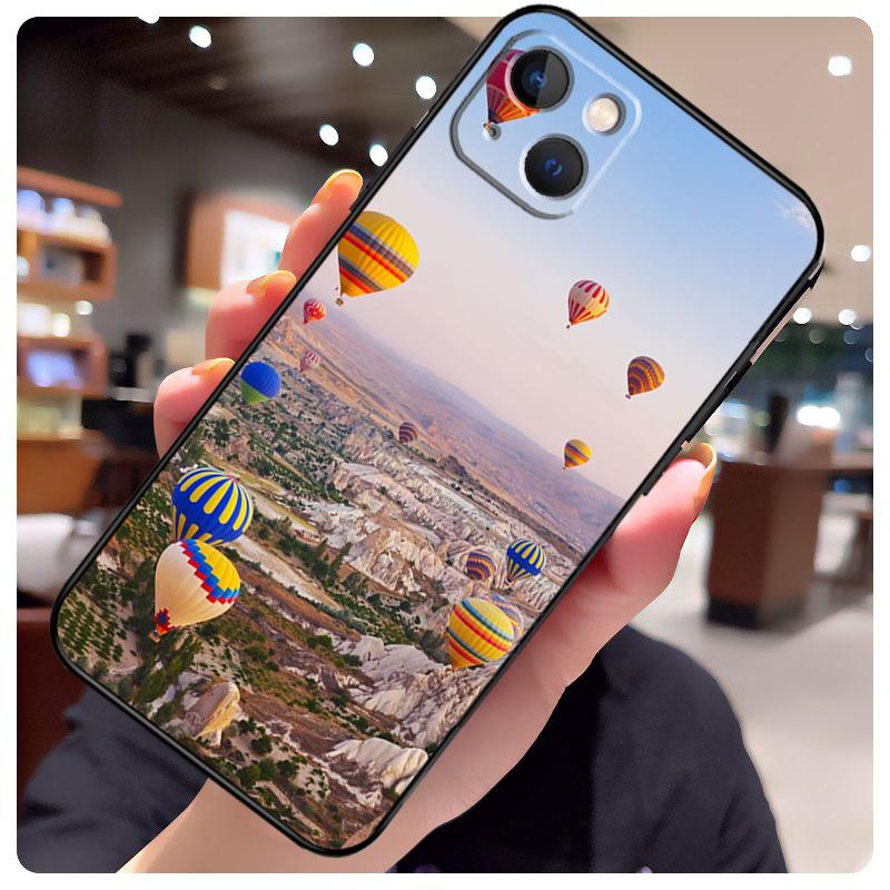 Hot Air Balloon Travel Mountain Case For iPhone 14 Pro Max 16 15 11 12 13 17 Pro Max mini 15 16 Plus 16e 17 Air Phone Cover