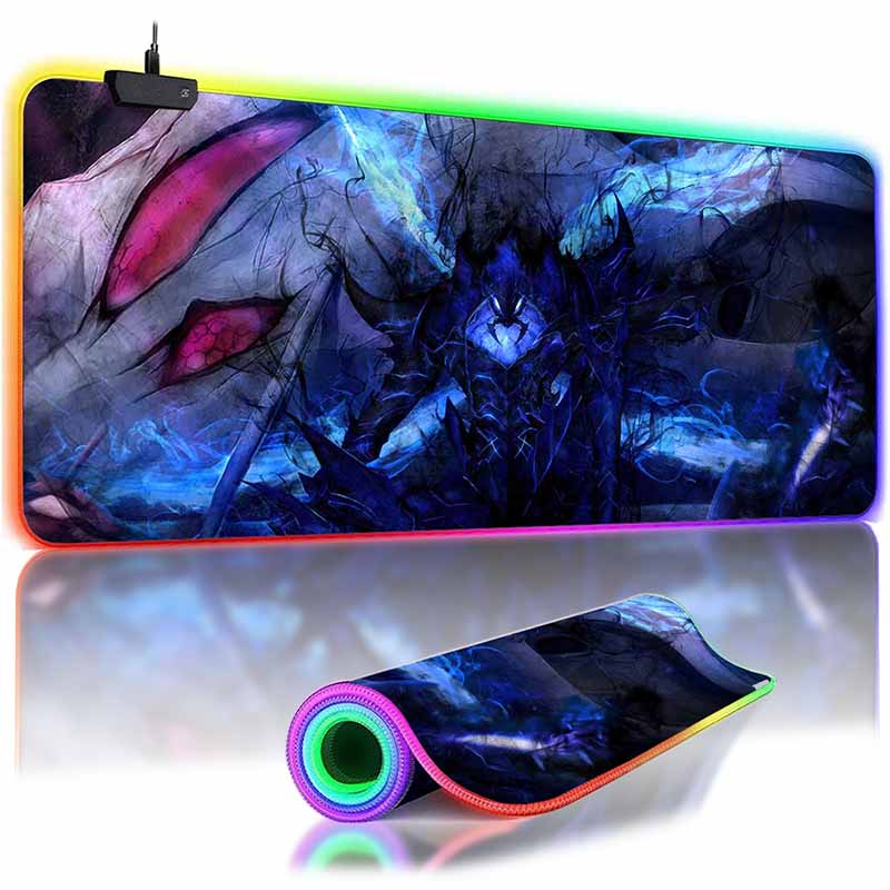 RGB Backlit Anime Solo Leveling Mouse Pad Cute Anime Grils Lager Gamer Accessories Overwatched Mouse Mat Non-Slip Keyboard Mat