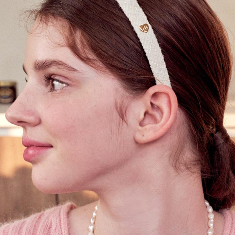 

ENGBROX queenie твидовая повязка для волос_белая ivory