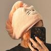 Soft Coral Fleece Hair Drying Cap Women With Cute Dog Quick Dry Absorbent Towel Hat