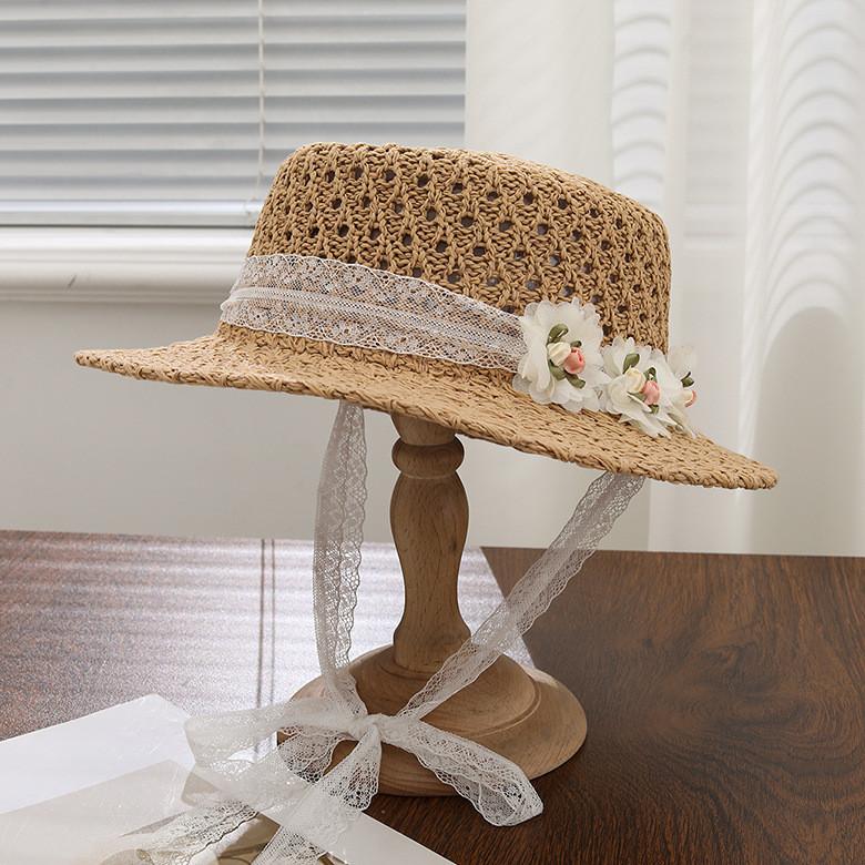 Straw Sun Hat With Wide Brim For Summer Beach Vacation Sun Protection