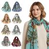 Portable Embroidered Silk Scarf Breathable Smooth Beach Shawl Sun-Resistant Silk Bandana for Women
