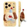 Plush Puppy 3D iPhone Case for iPhone 17 Pro Max, 16, 15 with Bracelet and Lanyard