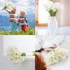2/5Pieces Real Touch Calla Lily Artificial Flowers White Wedding Bouquet Bridal Shower Party Home Flower Decoration Fake Flowers