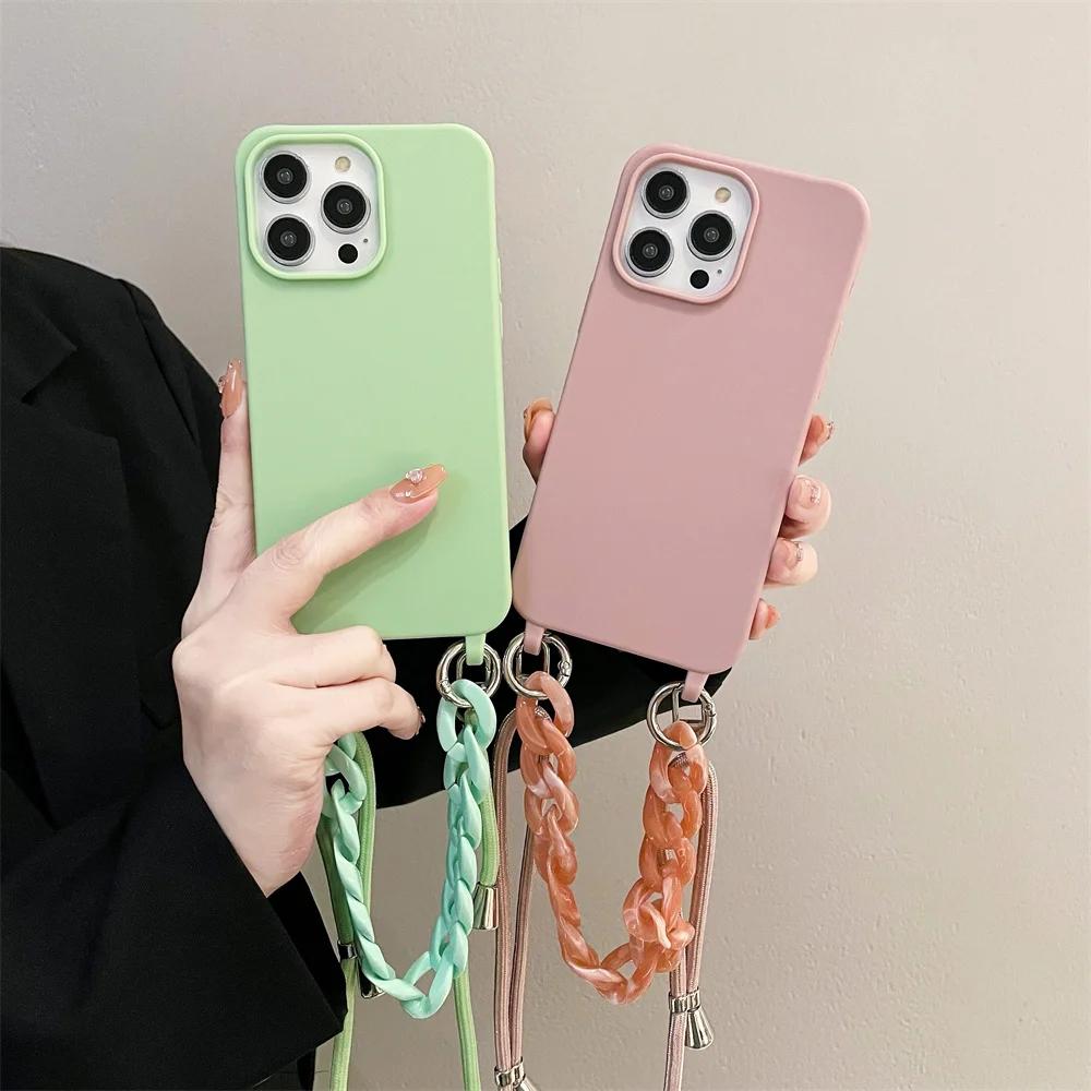 

Наручний ремінець Кросбоді Чохол для телефону для IPhone 14 Plus 13 15 16 Pro Max 12 11 Mini X XR XS Регульований шнурок М яка накладка For iPhone 13 Pro