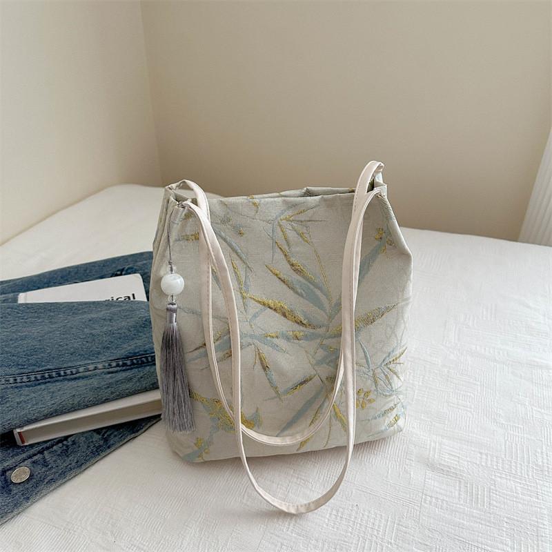 Chic New Chinese Style Pu Bucket Bag With Spacious Design For Daily Commutes