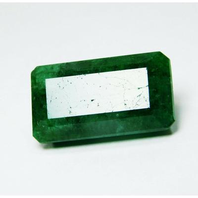 Natural Colombian Green Emerald 24.65 Ct CERTIFIED Loose Gemstone Emerald Cut