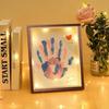 Diy Couple Hand Paint Shadow Box Frame Wooden Handprint Photo Frame 12-Color Paint Set Display Gifts