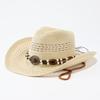 Accessories Western denim straw hat summer outdoor hollow breathable sun hat European and American retro fashion jazz hat