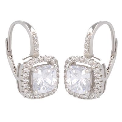 [Q2946] - Silver Sleepers 'Sissi' Silver White (rhodium-plated) - 10x10 Mm