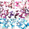 Wedding Ornament Folding Wings Single Layer 3D Decals Wall Art PVC Mural Butterly Wall Sticker
