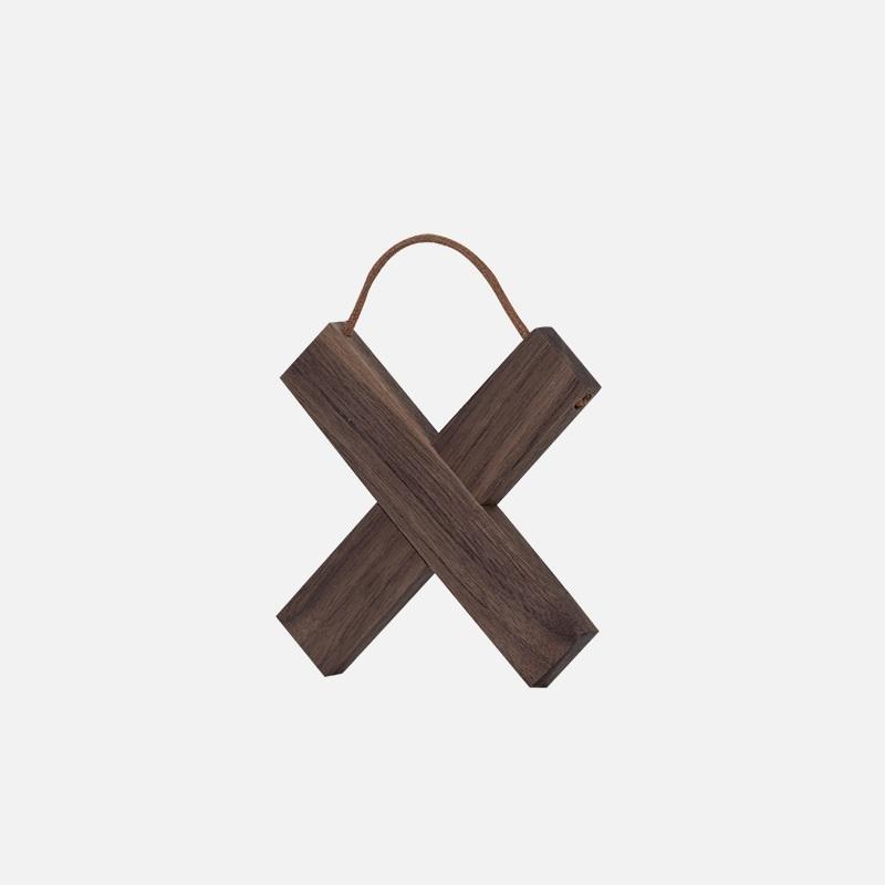 

Cross wood mat Cherry wood black walnut insulation pad Creative simple home dining wooden pad dining tray casserole pad 90X90cm