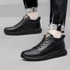 Mode Winter Plüsch Schnee High Top Schuhe Herren Sneaker Botas Rutschfest Herren Echtleder Wanderstiefel Schnürung Herren Casual Stiefeletten