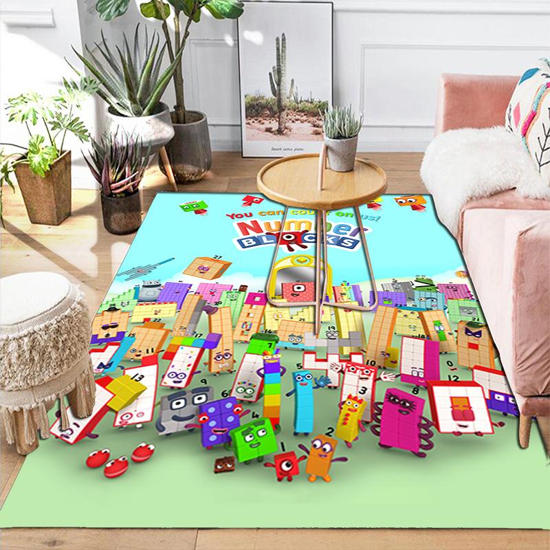 Numberblocks cartoon print Rug Floor Mat for Living Room or Bedroom Soft and Comfortable Carpet a Gift for Birthday and Holiday.