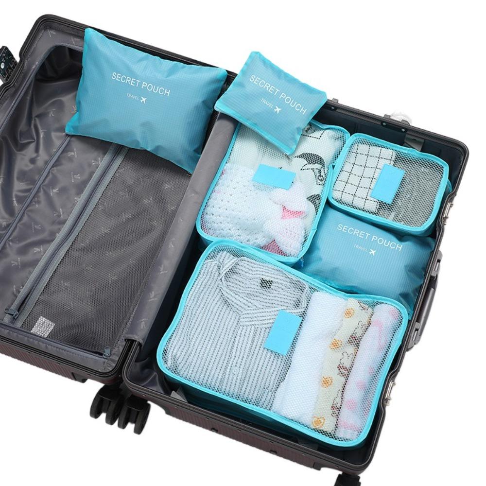 6 ks/sada Skládací cestovní úložná taška Sada Úspora místa Venkovní balicí organizér Venkovní
