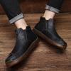 Fashion Golden Sapling Men's Boots Genuine Leather Work Tooling Shoes Fashion Chelsea Boot Leisure Shoe for Men Platform Chaussures