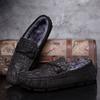 Krokodilmuster Slipper Herrenmode Slipper Neue Bequeme Herren Flats Echtes Leder Herren Freizeitschuhe Warme Winter Mokassins