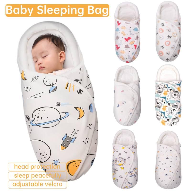 Babyschlafsack aus reiner Baumwolle mit Kopf- und Nackenschutz für Neugeborene, Dinosaurier-Print