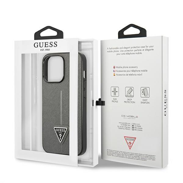 Guess Guhcp13Xpsatlg Iphone 13 Pro Max6,7 Srebrny/Silver Hardcase Saffianotriangle Logo