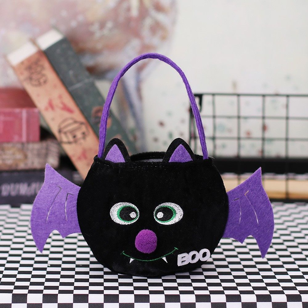 Bat Party Trick Or Treat Pumpkin Gift Basket Halloween Handbag Tote Bags Candy Bag Loot Bag