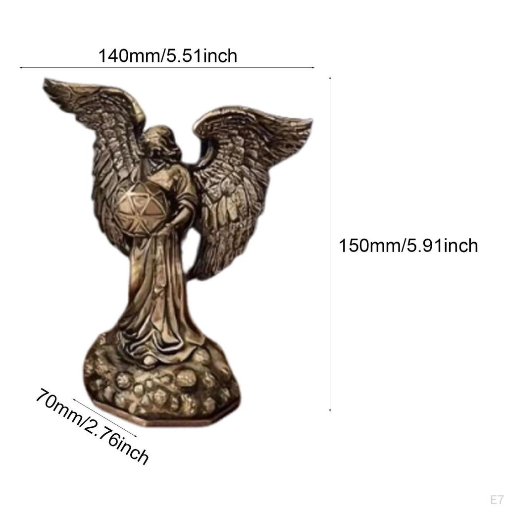 Angel Statue Resin Figurine Artwork Birthday Gift Tabletop Ornament Sculpture for Desk Fireplace