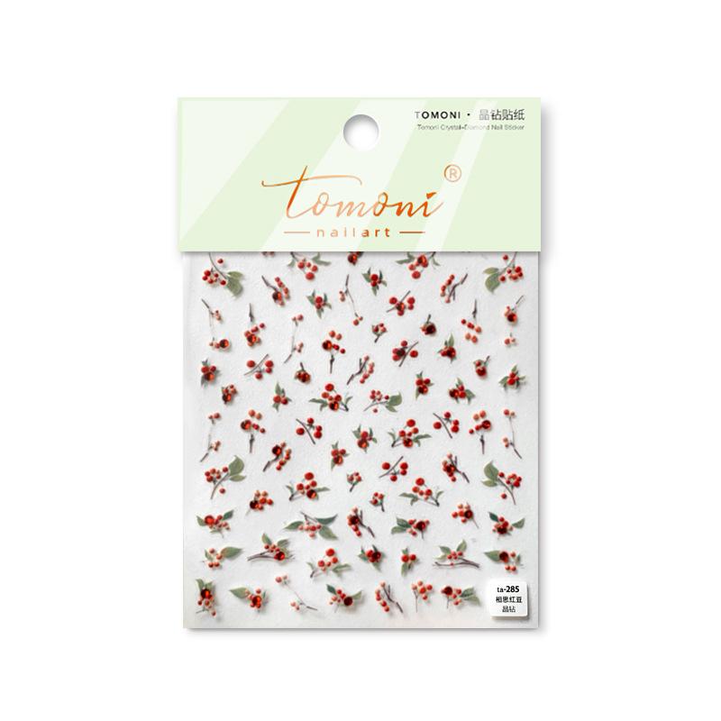 

Яркие кристальные любовные тоски Красная фасоль Наклейка для ногтей Сделай сам Изготовление креативных декоративных наклеек TA285