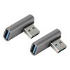 2Pcs USB3.0 Male to Female Adapter 10Gbps Rapid Heat Dissipation Small Portable 90 Degree USB Adapter for Home Office