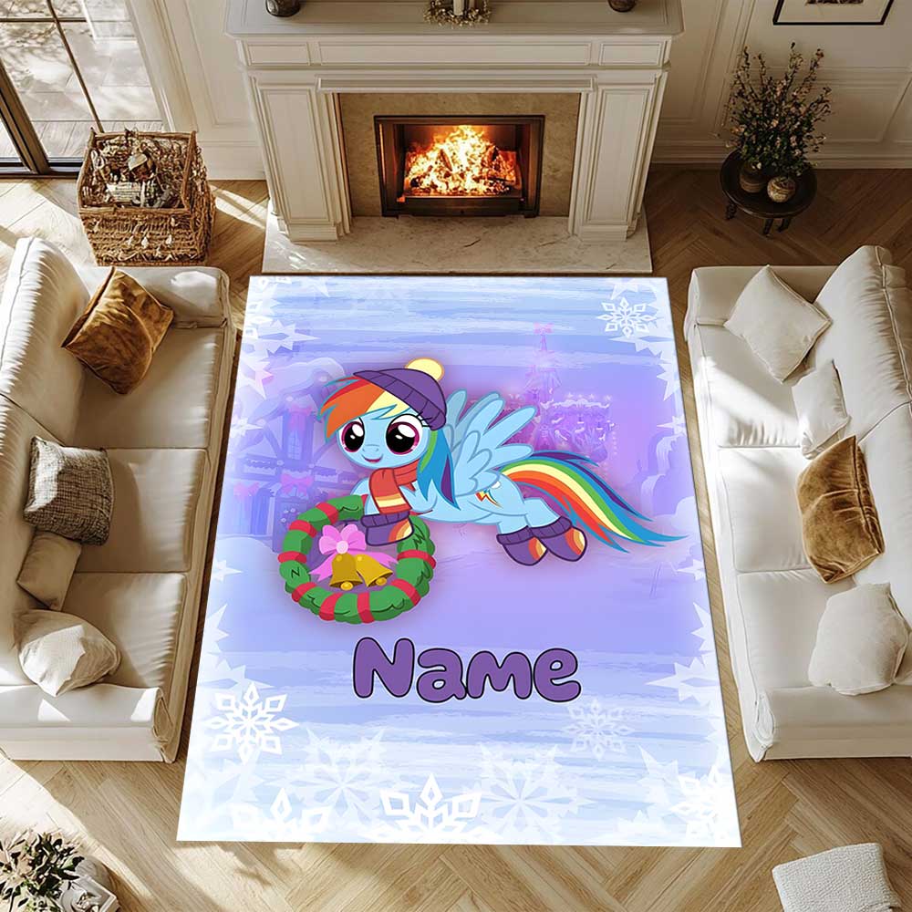Little Pony (9) Customize your name rug, office chair cushion, home bedroom living room gift.