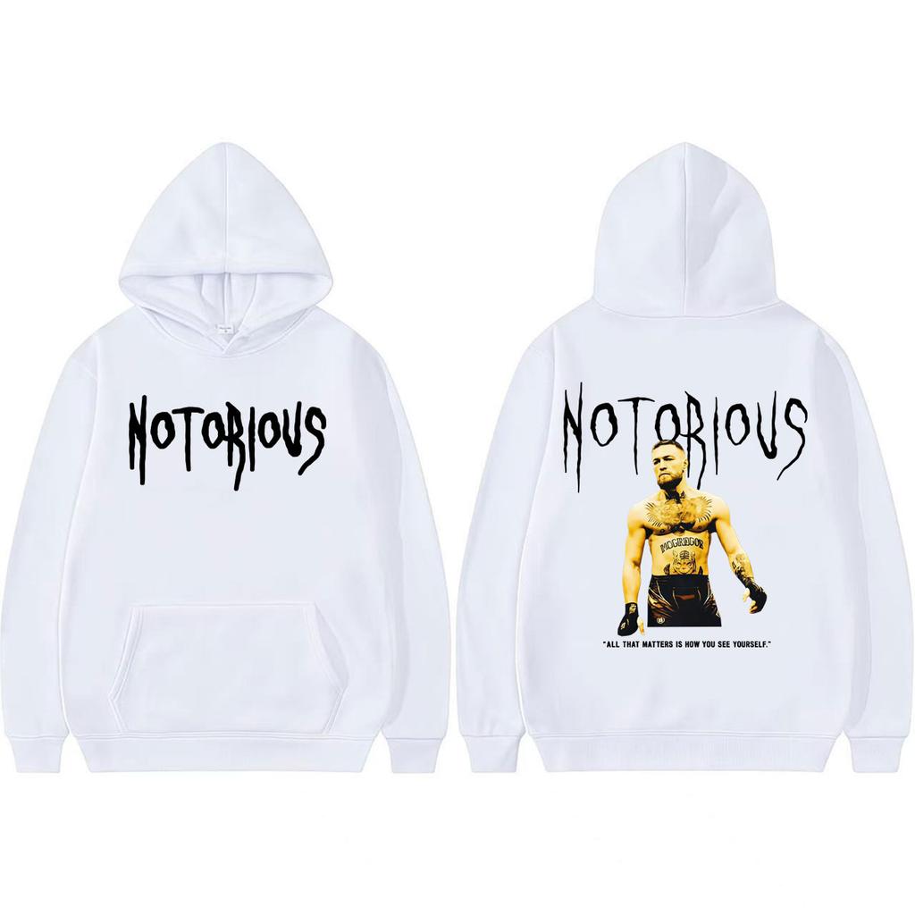 Conor McGregor The Notorious Merch Sweatshirt Erkek Kadın Moda Günlük Polar Kapüşonlu Sweatshirt Retro Kapüşonlu Svetşörtler