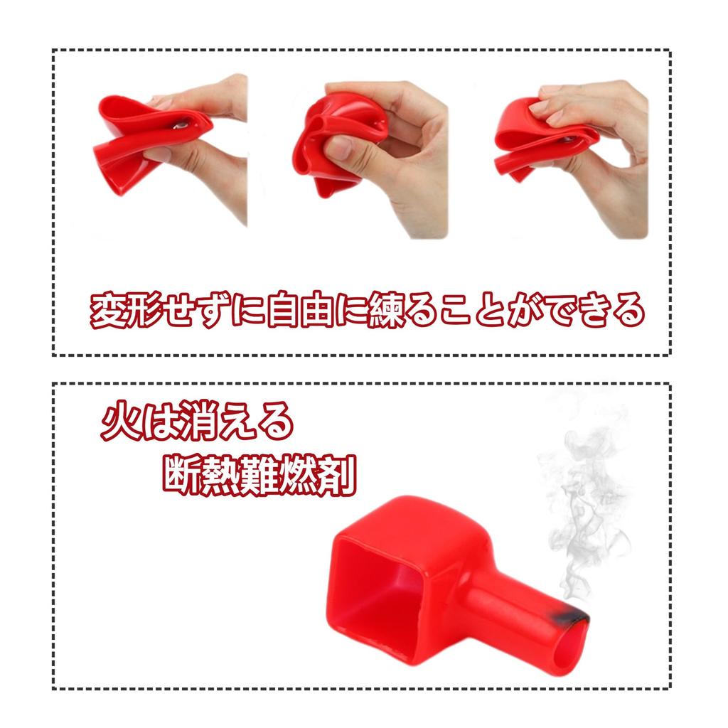 Keenso 2pcs Terminal Cover Marine Terminal Cover Plastic Red & Black (Positive